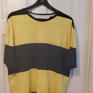 Yellow and Navy Men's Shirt